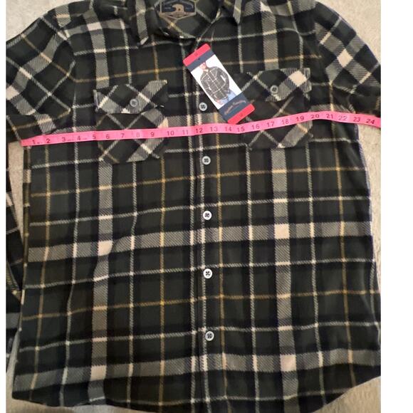 Freedom Foundry NWT Men's Plaid Button Down Fleece Flannel Shirt Size Medium - Picture 5 of 7